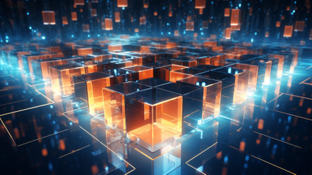 3D rendering of abstract technology concept background. Computer generated image.の素材