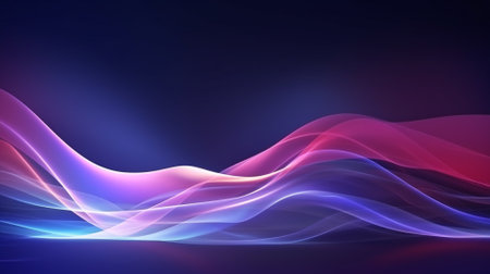 Glowing abstract waves, magic space concept background. Vector wallpaper templateの素材
