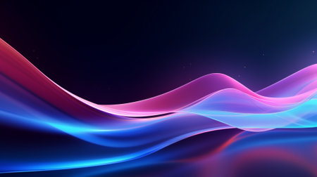 abstract background with blue and purple wavy lines and sparklesの素材
