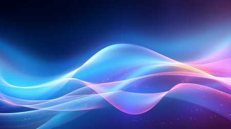 Abstract blue and purple wavy background. Vector illustration for your designの素材