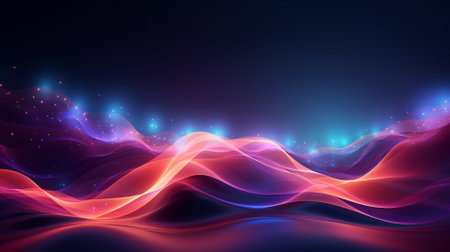 abstract background with glowing lines and particles. vector illustration EPS10の素材