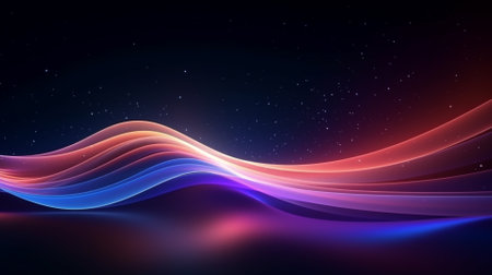 abstract background with blue and red wavy lines, vector illustrationの素材