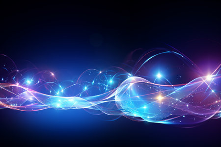 abstract background with glowing lines and waves. Vector illustration. Eps 10の素材