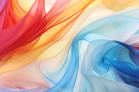 abstract colorful background with smooth wavy silk or satin textureの素材