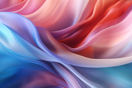 abstract background with smooth lines in blue, red and pink colorsの素材