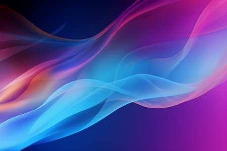 abstract background with smooth transparent lines in blue, purple and pink colorsの素材