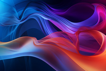 abstract background with smooth lines in blue, orange and purple colorsの素材