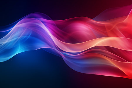 abstract colorful background with smooth wavy lines, vector illustration.の素材