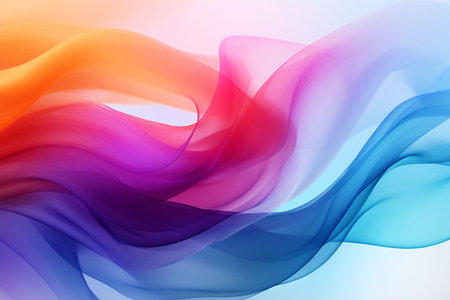 abstract colorful background with smooth lines in blue, orange and purpleの素材