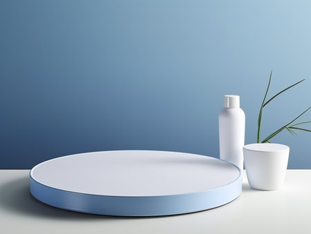 3d rendering of minimal geometric forms. Background for product presentation.の素材