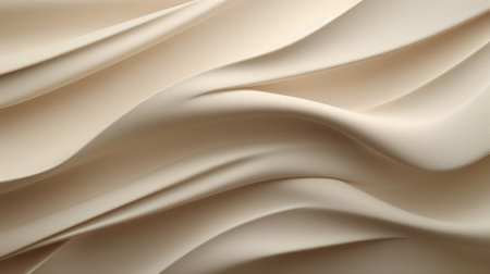 Closeup of rippled beige satin fabric texture backgroundの素材