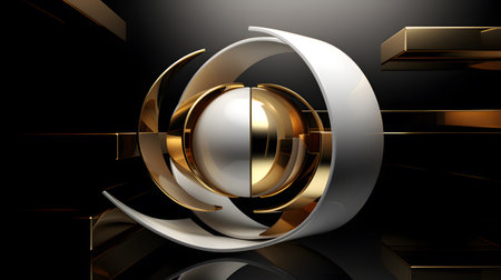 3d illustration of abstract geometric composition,digital art works..の素材