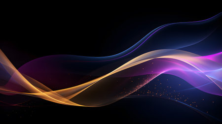 Abstract background with blue and purple waves. Vector illustration for your designの素材