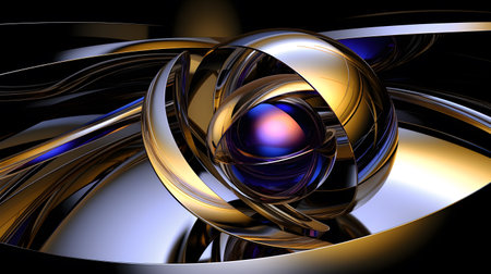 3d illustration of abstract geometric composition, digital art works. ai generatedの素材