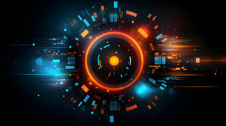 Abstract technology background. Futuristic interface. Vector illustration. Eps 10の素材