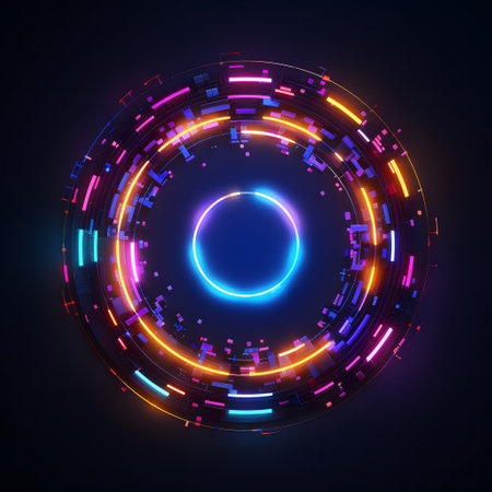 Abstract background. luminous swirling. Elegant glowing circle.  Sparking particle. Space tunnel. Glossy jellyfish. Colorful ellipse. Glint sphereの素材