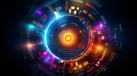 Abstract technology background. Futuristic interface design. Vector illustration for your business.の素材