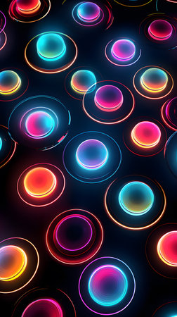 Abstract background with glowing circles. Vector illustration for your graphic design.の素材