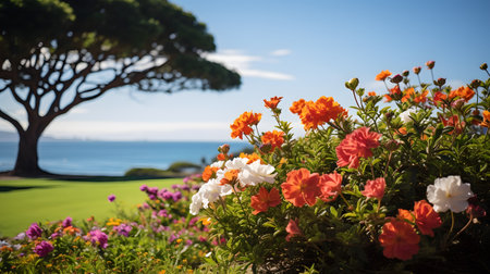 Flower garden in San Francisco, California, United States of Americaの素材