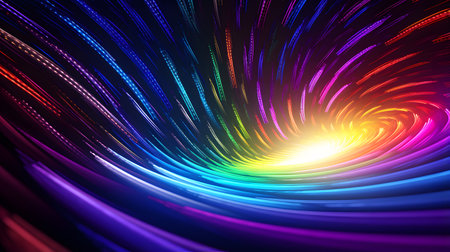 abstract colorful background with glowing lines and bokeh effect.の素材