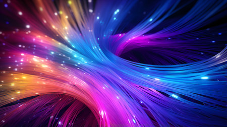 Fiber Optic cables, computer generated abstract background, 3D renderingの素材