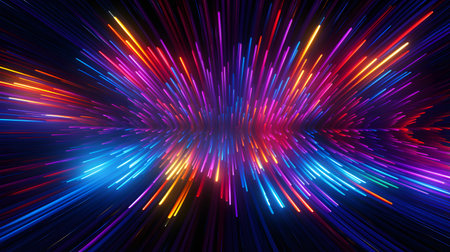 Abstract background with glowing lines. Vector illustration for your graphic design.の素材