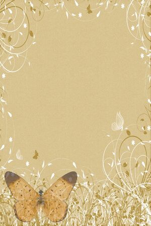 browm ornament butterflies letterの写真素材