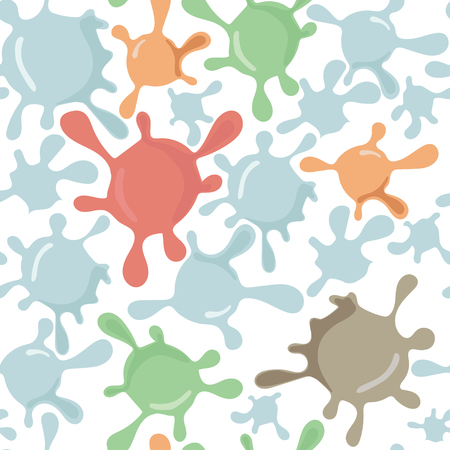 Abstract seamless pattern with blots of different colors on a white background.のイラスト素材