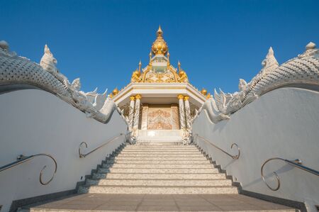 Naga staircase buddhist templeの写真素材