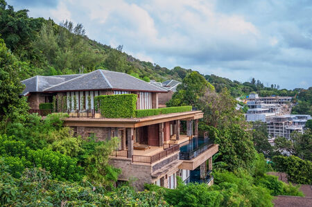 Mountain resort by the seaのeditorial素材