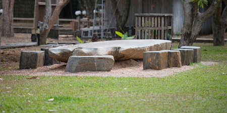 Marble garden chairの写真素材