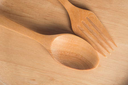 Wooden dish with white backgroundの写真素材