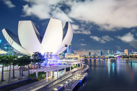 Singapore cityscape night viewのeditorial素材