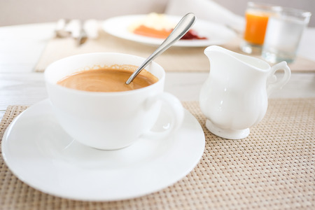 Breakfast, coffee, and sausageの写真素材