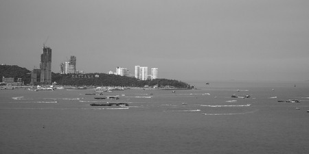 Pattaya beach and city , Thailandの写真素材