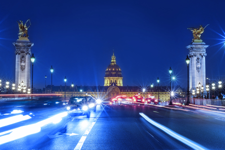 On March 20, 2015: Traffic jam in front of Les Invalides in Paris, France on March 20, 2015.のeditorial素材