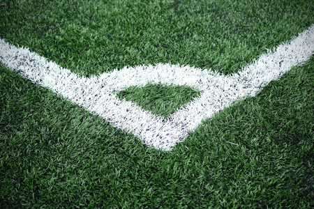 green grass conner of football field