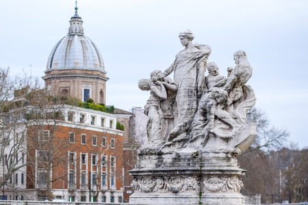 Walkway with bustsの写真素材