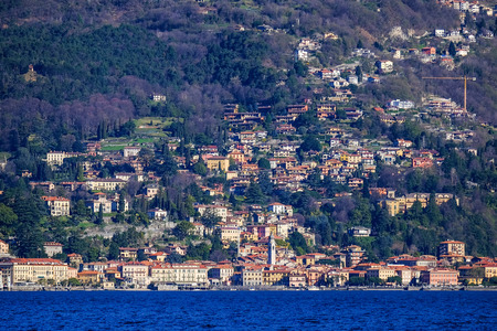 Aerial view of the village of Lake Como - Italyの写真素材