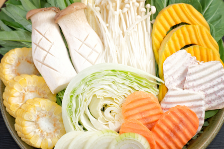 Set healthy vegetables on white backgroundの写真素材