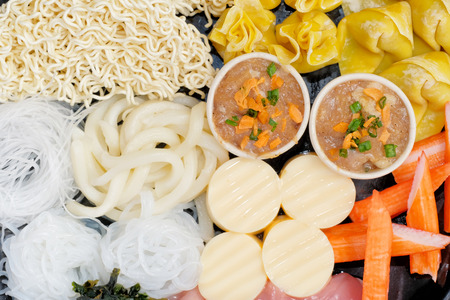 Hot pot Sukiyaki set for healthの写真素材