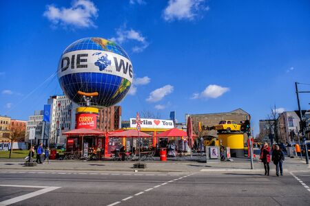 Berlin, Germany - March 18, 2017: Berlin trabi world museum close to Checkpoint Charlie. Iconic East German car and at Trabi World you can drive a trabant along the wall sights.のeditorial素材