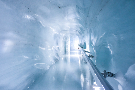 Ice cave walkway in Jungfraujoch,Switzerlandのeditorial素材