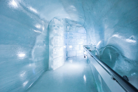 Ice cave walkway in Jungfraujoch,Switzerlandのeditorial素材