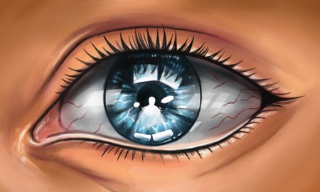 Digital painting of Beautiful female eyeの写真素材