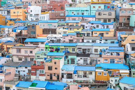 View of Gamcheon Culture Village, Busan, South Korea.の写真素材