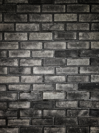 Black Brick wall background and textureの写真素材