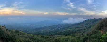 Panoramic view Phu Thap Boek sea of fog In Phetchabun, Thailandの写真素材