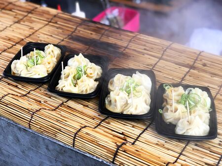 Dumpling at street food in Fushimi Inari shrine at Kyoto,Japan.の写真素材