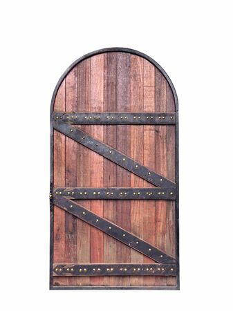 Old classic vintage door isolated on white background.の写真素材